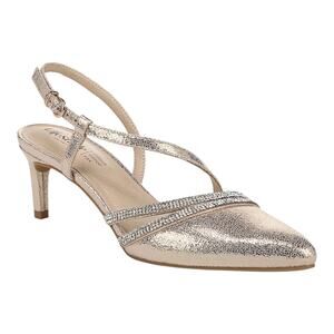 LifeStride Women's Arlo 2 Pointed Toe Slingback Heel Pumps Gold Size 6
